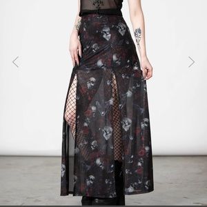 Killstar Kleadora Mesh Maxi Skirt XL
